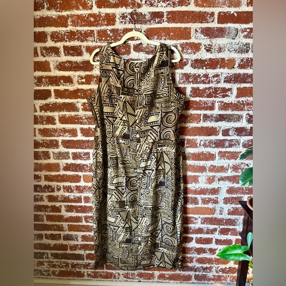 Vintage Danny & Nicole brown patterned tank top dress - Picture 8 of 8